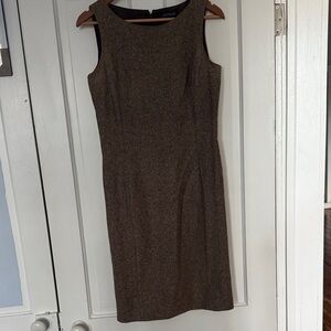 Ann Taylor Taupe Sleeveless Midi Dress
